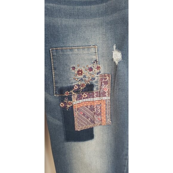 CODE BLEU GRACIE BESTIE JEAN APPLIQUE FRONT DENIM JEANS SZ 14 - Picture 3 of 7